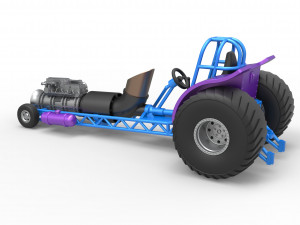 Mini Rod pulling tractor with jet engine Scale 1 to 25 3D Baskı Modeli