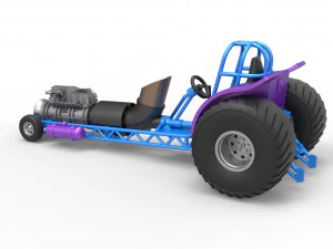 Mini Rod pulling tractor with jet engine Scale 1 to 25 3D Print Model