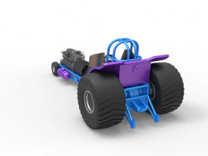 Mini Rod pulling tractor with jet engine Scale 1 to 25 3D Print Model