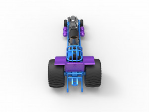 Mini Rod pulling tractor with jet engine Scale 1 to 25 3D Baskı Modeli