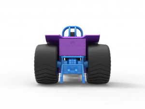 Mini Rod pulling tractor with jet engine Scale 1 to 25 3D Print Model