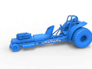 Mini Rod pulling tractor with jet engine Scale 1 to 25 3D Print Model
