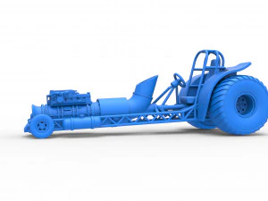 Mini Rod pulling tractor with jet engine Scale 1 to 25 3D Print Model