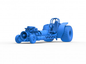 Mini Rod pulling tractor with jet engine Scale 1 to 25 3D Baskı Modeli
