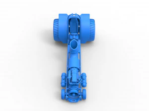 Mini Rod pulling tractor with jet engine Scale 1 to 25 3D Print Model