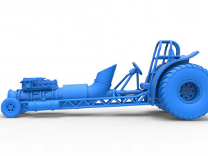 Mini Rod pulling tractor with jet engine Scale 1 to 25 3D Print Model