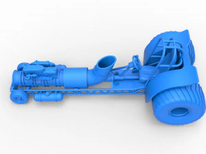 Mini Rod pulling tractor with jet engine Scale 1 to 25 3D Print Model