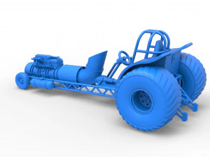 Mini Rod pulling tractor with jet engine Scale 1 to 25 3D Print Model