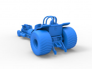 Mini Rod pulling tractor with jet engine Scale 1 to 25 3D Baskı Modeli