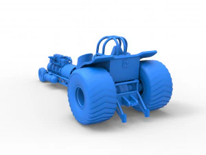 Mini Rod pulling tractor with jet engine Scale 1 to 25 3D Print Model