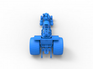 Mini Rod pulling tractor with jet engine Scale 1 to 25 3D Baskı Modeli