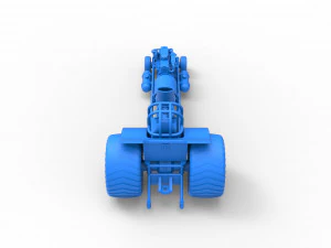 Mini Rod pulling tractor with jet engine Scale 1 to 25 3D Print Model