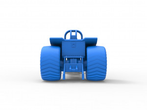 Mini Rod pulling tractor with jet engine Scale 1 to 25 3D Baskı Modeli