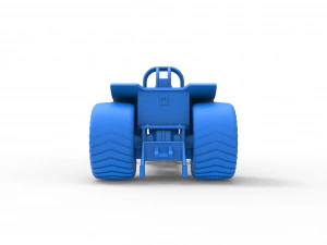 Mini Rod pulling tractor with jet engine Scale 1 to 25 3D Print Model