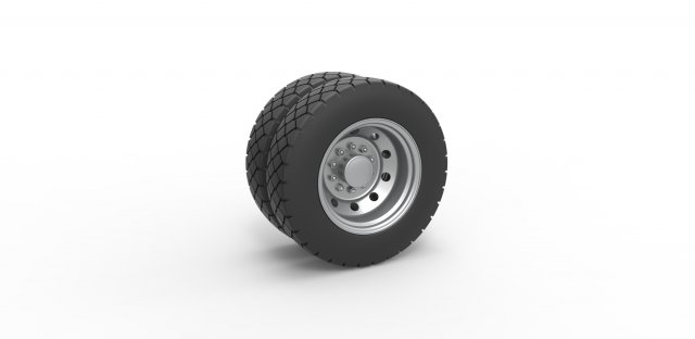Double wheel 4 Scale 1 to 25 Model Cetak 3D .c4d .max .obj .3ds .fbx .stl .blend 