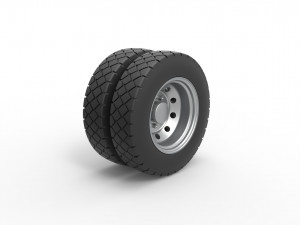 Double wheel 4 Scale 1 to 25 Model Cetak 3D