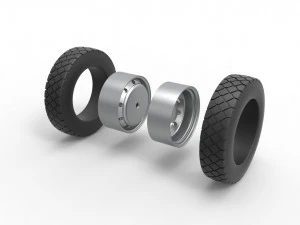 Double wheel 4 Scale 1 to 25 3D Print Model