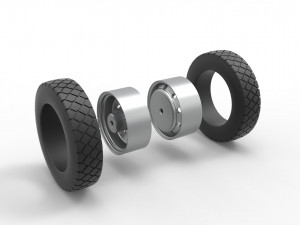 Double wheel 4 Scale 1 to 25 Model Cetak 3D