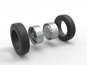Double wheel 4 Scale 1 to 25 3D Print Model