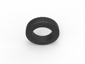 Truck tire 2 Scale 1 to 25 3D 打印模型