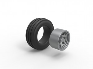 Front tractor wheel Scale 1 to 25 3D-printmodel