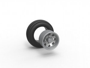 Front tractor wheel Scale 1 to 25 3D-printmodel