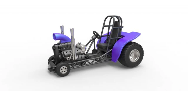 Mini Rod pulling tractor 3 Scale 1 to 25 3D Print Model .c4d .max .obj .3ds .fbx .stl .blend 