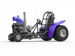 Mini Rod pulling tractor 3 Scale 1 to 25 3D Print Model