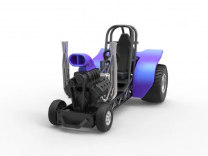 Mini Rod pulling tractor 3 Scale 1 to 25 3D Print Model