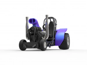 Mini Rod pulling tractor 3 Scale 1 to 25 3D Print Model
