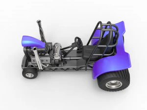 Mini Rod pulling tractor 3 Scale 1 to 25 3D Print Model