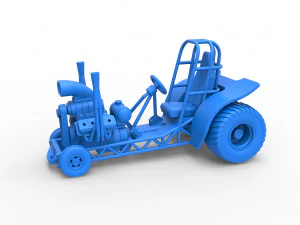 Mini Rod pulling tractor 3 Scale 1 to 25 3D Print Model
