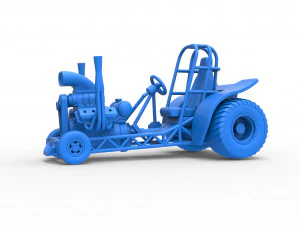 Mini Rod pulling tractor 3 Scale 1 to 25 3D Print Model