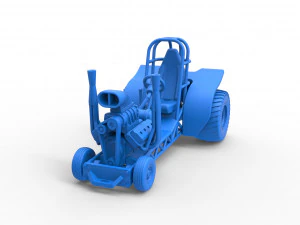 Mini Rod pulling tractor 3 Scale 1 to 25 3D Print Model