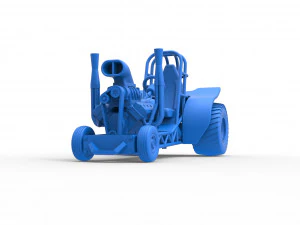 Mini Rod pulling tractor 3 Scale 1 to 25 3D Print Model