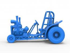 Mini Rod pulling tractor 3 Scale 1 to 25 3D Print Model