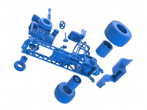 Mini Rod pulling tractor 3 Scale 1 to 25 Modello di stampa 3D