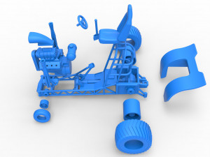 Mini Rod pulling tractor 3 Scale 1 to 25 Modello di stampa 3D
