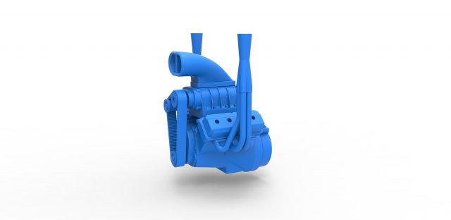 Engine V8 Version 2 Scale 1 to 25 Model do druku 3D .c4d .max .obj .3ds .fbx .stl .blend 