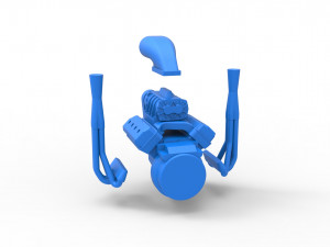 Engine V8 Version 2 Scale 1 to 25 Model do druku 3D