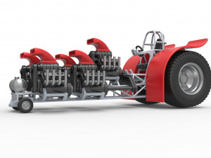 Pulling tractor with 5 engines V8 Scale 1 to 25 3Dプリントモデル