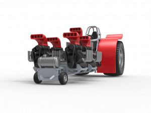 Pulling tractor with 5 engines V8 Scale 1 to 25 3Dプリントモデル