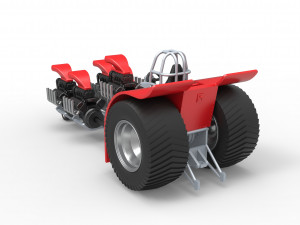 Pulling tractor with 5 engines V8 Scale 1 to 25 3Dプリントモデル