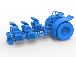 Pulling tractor with 5 engines V8 Scale 1 to 25 3Dプリントモデル