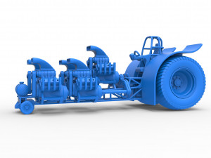 Pulling tractor with 5 engines V8 Scale 1 to 25 3Dプリントモデル