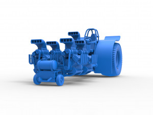Pulling tractor with 5 engines V8 Scale 1 to 25 3Dプリントモデル