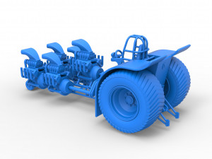Pulling tractor with 5 engines V8 Scale 1 to 25 3Dプリントモデル