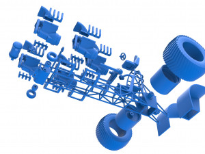 Pulling tractor with 5 engines V8 Scale 1 to 25 3Dプリントモデル