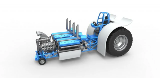 Pulling tractor with one V8 and two V12 engines Scale 1 to 25 3D Print Model .c4d .max .obj .3ds .fbx .stl .blend 