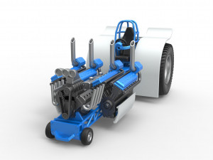 Pulling tractor with one V8 and two V12 engines Scale 1 to 25 3D-Druckmodell